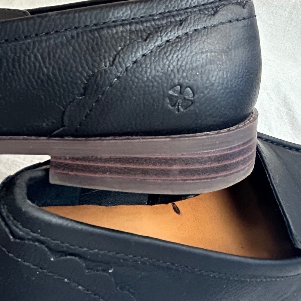 Lucky Brand Black Leather Loafers Size 11 Dark‎ Academia Quiet Luxury Old Money - Picture 8 of 9
